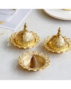 Tibetan Gold Mini Meditation Incense Burner - Gold