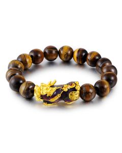 Buddha Stones  Tibetan Handcrafted Tiger Eye Feng Shui Bracelet - Tiger Eye