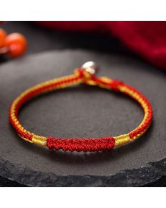 Buddha Stones Tibetan Handmade Braid Luck String Protection Bracelet - Black / 19CM