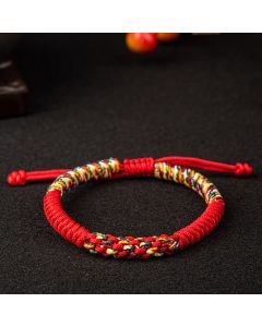 Buddha Stones Tibetan Handmade Colorful King Kong Knot Luck Braid String Bracelet - Blue / 18-19CM