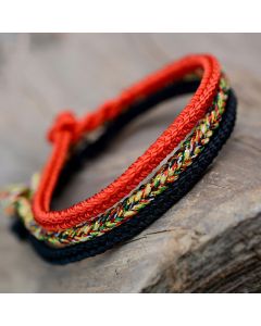 Buddha Stones Tibetan Handmade Eight Thread Peace Knot Protection Braided String Bracelet - Three Colors Combined (Buy 2 Get 1 Free)-19cm