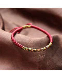 Buddha Stones Tibetan Handmade Multicolor King Kong Knot Luck Strength Braided Bracelet - Black&Multicolor(Wrist Circumference 14-19cm)