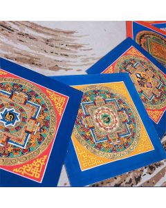 Buddha Stones Tibetan Handmade Thangka Painting Blessing Thangka Blind Box Random Color Pattern - 26cm Scripture Style (Random Pattern)