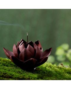 Buddha Stones Tibetan Lotus Positive Peace Incense Burner Decoration - Lotus