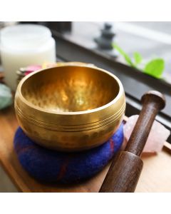 Tibetan Meditation Sound Bowl Handcrafted for Healing and Mindfulness Singing Bowl Set - 3.74IN (9.5CM)