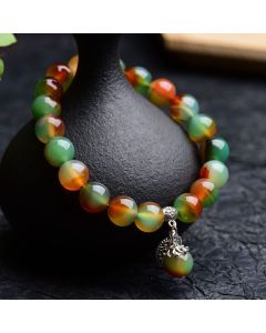 Buddha Stones Tibetan Natural Green Agate Healing Bracelet - 10mm