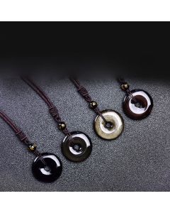 Buddha Stones Tibetan Obsidian Protection Necklace - Set