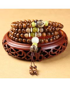 Buddha Stones Tibetan Rosewood Mala Protection Calm Bracelet - 10mm*108