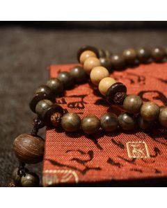 Buddha Stones Tibetan Sandalwood Protection Charm Mala Bracelet - 108 Mala Beads / 10mm