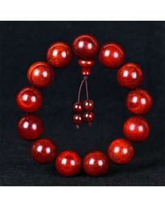 Buddha Stones Tibetan Small Leaf Red Sandalwood Balance Bracelet - 20mm*12