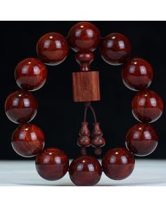 Buddha Stones Tibetan Small Leaf Red Sandalwood Relaxation Bracelet - 25mm*10