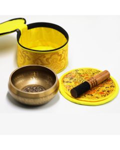 Buddha Stones Tibetan Sound Bowl Handcrafted for Yoga Mindfulness and Meditation Singing Bowl Set - 4.72IN (12CM)