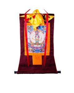 Buddha Stones Tibetan Thousand-handed Avalokitesvara Framed Thangka Blessing Decoration - 2m