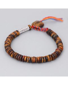 Buddha Stones Tibetan Tiger Eye Om Mani Padme Hum Protection Power Bracelet - Tiger Eye(Protection♥Courage)