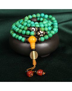 Buddha Stones Tibetan Turquoise Mala Balance Necklace Bracelet - 8mm*108