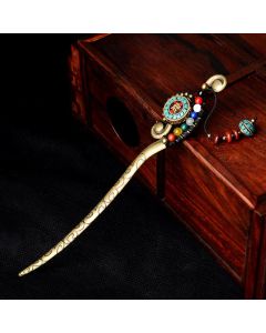 Tibetan Turquoise Agate Protection Hairpin Decorations - Turquoise&Agate