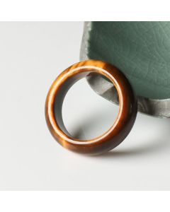 Buddha Stones Tiger Eye Stone Strength Protection Ring - 18-21mm