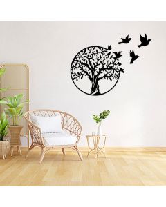 Buddha Stones Tree of Life Birds Sign Housewarming Gift Unity Wall Art - Gold / 49cm