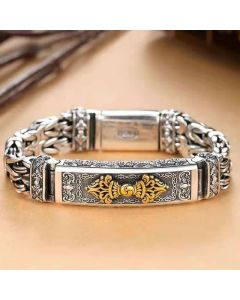 Buddha Stones Vajra Dorje Twisted Braided Pattern Copper Balance Bracelet - 22CM