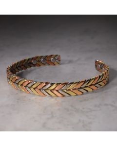 Buddha Stones Vintage Magnetic Copper Adjustable Cuff Bracelet Bangle - Copper