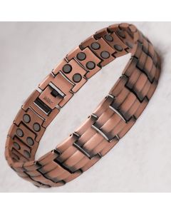 Vintage Magnetic Solid Copper Cuff Bracelet Bangle - Black(Wrist Circumference: 21-22cm)