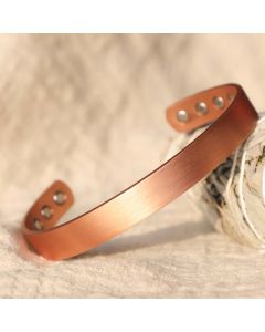 Buddha Stones Vintage Pattern Magnetic Copper Adjustable Cuff Bracelet Bangle - Copper