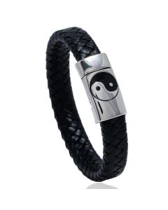 Buddha Stones FengShui Yin Yang Balance Bracelet - 19-20.5cm / Chocolate