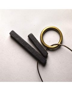 Buddha Stones Zen Circle Ebony Wood Enlightenment Necklace Pendant - Ebony Wood