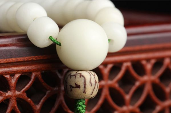 Buddha Stones Hainan Natural White Jade Bodhi Beads Lotus Mala Necklace Bracelet - Image 5