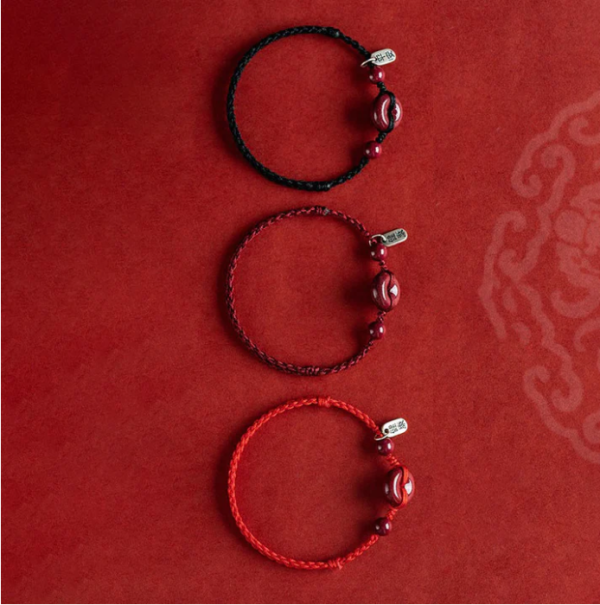 Buddha Stones Zodiac Year Cinnabar Peace Buckle Blessing Handmade String Bracelet & Anklet - Image 2