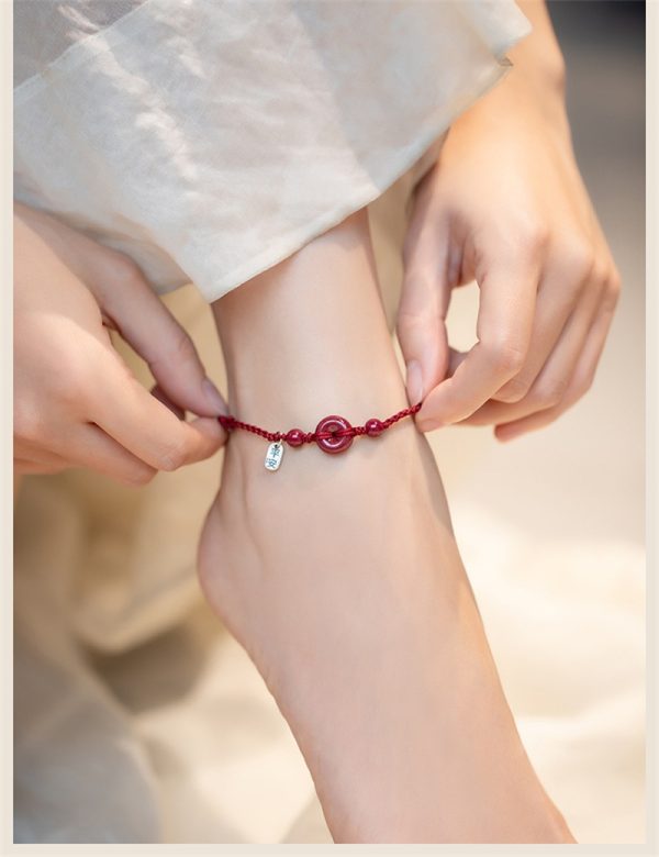 Buddha Stones Zodiac Year Cinnabar Peace Buckle Blessing Handmade String Bracelet & Anklet - Image 9