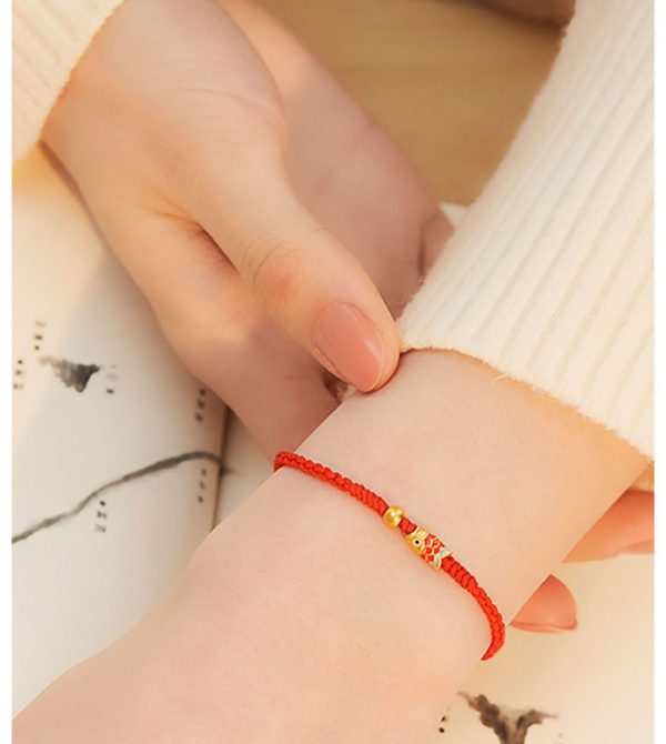 Buddha Stones Good Luck Koi Fish Handmade Couple Style 925 Sterling Silver Lucky Bracelet - Image 9