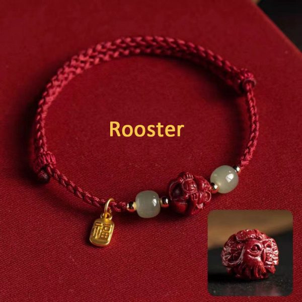 Buddha Stones Cinnabar Chinese Zodiac Hetian Jade Fu Brand Red Rope Bracelet - Image 17