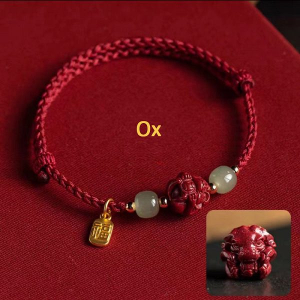 Buddha Stones Cinnabar Chinese Zodiac Hetian Jade Fu Brand Red Rope Bracelet - Image 18