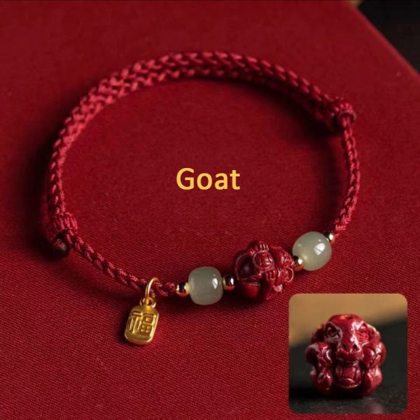 Buddha Stones Cinnabar Chinese Zodiac Hetian Jade Fu Brand Red Rope Bracelet - Image 16