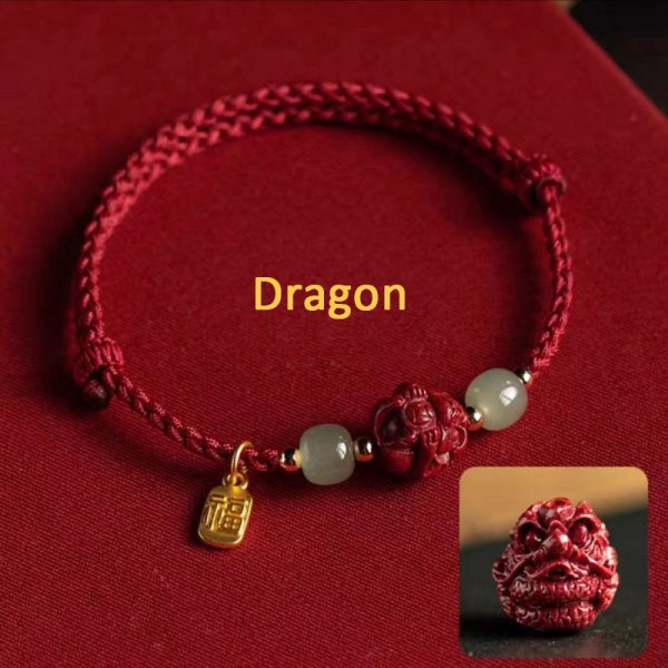 Buddha Stones Cinnabar Chinese Zodiac Hetian Jade Fu Brand Red Rope Bracelet - Image 10